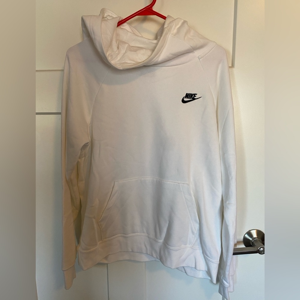 Nike White Hoodie with Black Logo